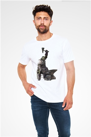 Demirci Beyaz Unisex Tişört T-Shirt - TişörtFabrikası