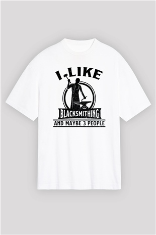 Demirci Beyaz Oversize Tişört Oversize T-shirt - TişörtFabrikası