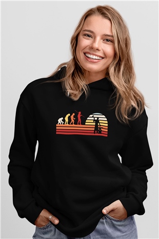 Demirci Siyah Unisex Kapüşonlu Sweatshirt