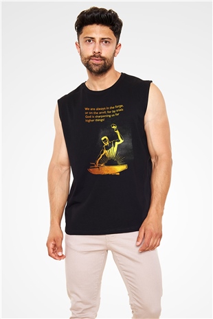 Demirci Siyah Unisex Kolsuz Tişört