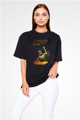 Demirci Siyah Oversize Tişört Oversize T-shirt - TişörtFabrikası