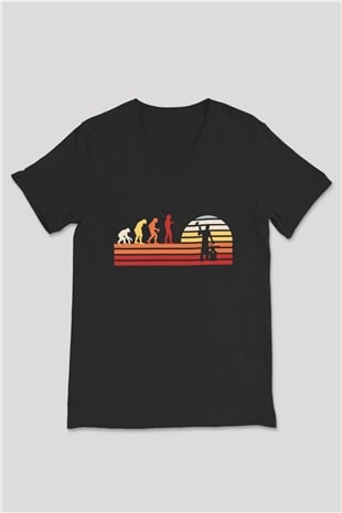 Demirci Siyah Unisex V Yaka Tişört
