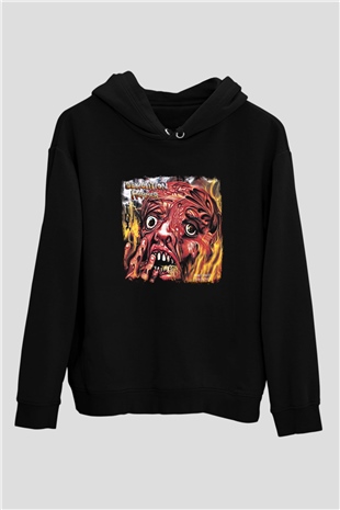 Demolition Hammer Baskılı Unisex Siyah Hoodie