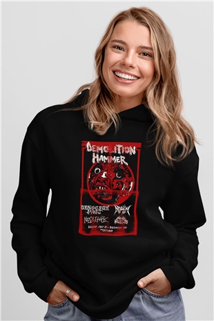 Demolition Hammer Siyah Unisex Hoodie