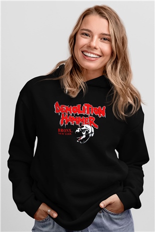 Demolition Hammer Siyah Unisex Hoodie