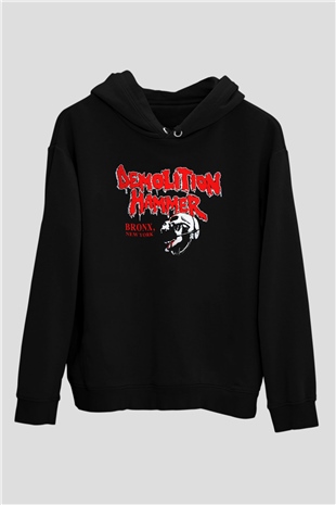 Demolition Hammer Siyah Unisex Hoodie