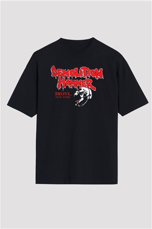 Demolition Hammer Siyah Unisex Oversize Tişört T-Shirt