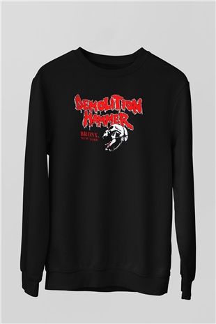 Demolition Hammer Siyah Unisex Sweatshirt