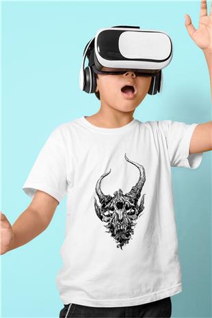 Demon Hunter Baskılı Beyaz Unisex Beyaz Çocuk Tişört - Tshirt