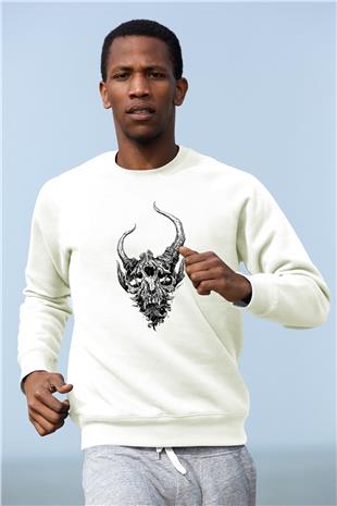 Demon Hunter Baskılı Beyaz Unisex Sweatshirt