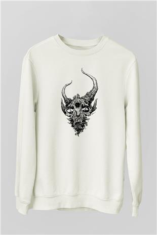 Demon Hunter Baskılı Beyaz Unisex Sweatshirt