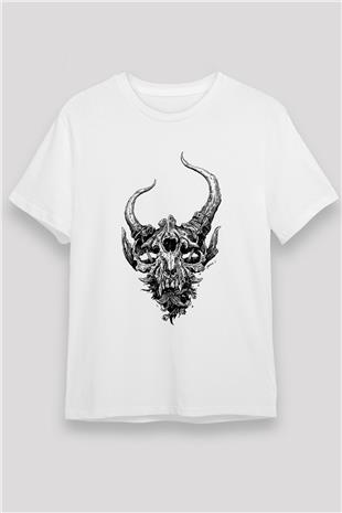 Demon Hunter Baskılı Unisex Beyaz Tişört - Tshirt