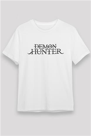 Demon Hunter Baskılı Unisex Beyaz Tişört - Tshirt
