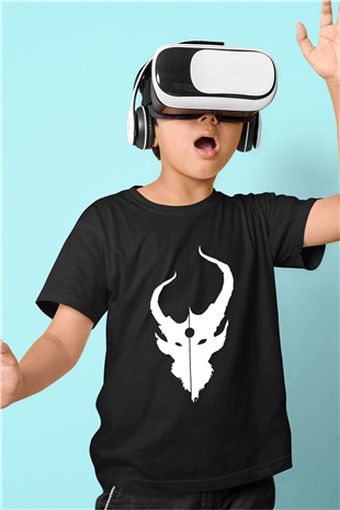 Demon Hunter Baskılı Unisex Siyah Çocuk Tişört - Tshirt