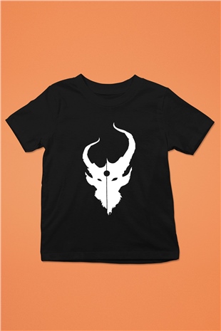 Demon Hunter Baskılı Unisex Siyah Çocuk Tişört - Tshirt