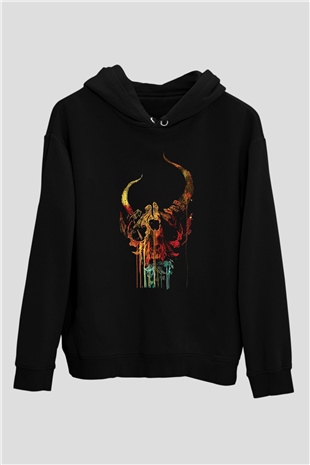 Demon Hunter Baskılı Unisex Siyah Kapüşonlu Sweatshirt