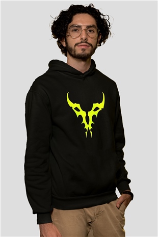 Demon Hunter Baskılı Unisex Siyah Kapüşonlu Sweatshirt