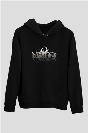 Demon Hunter Baskılı Unisex Siyah Kapüşonlu Sweatshirt