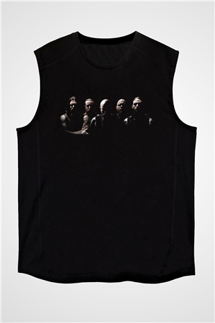 Demon Hunter Baskılı Unisex Siyah Kolsuz Tişört - Tshirt