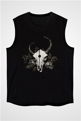 Demon Hunter Baskılı Unisex Siyah Kolsuz Tişört - Tshirt