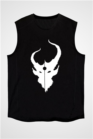 Demon Hunter Baskılı Unisex Siyah Kolsuz Tişört - Tshirt