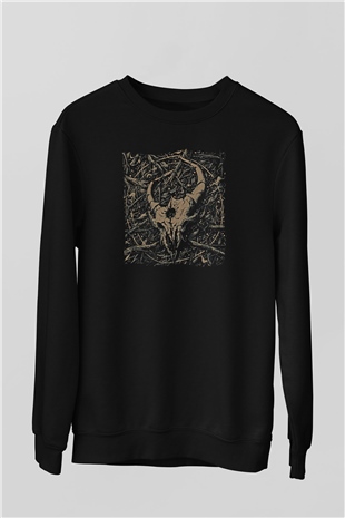 Demon Hunter Baskılı Unisex Siyah Sweatshirt