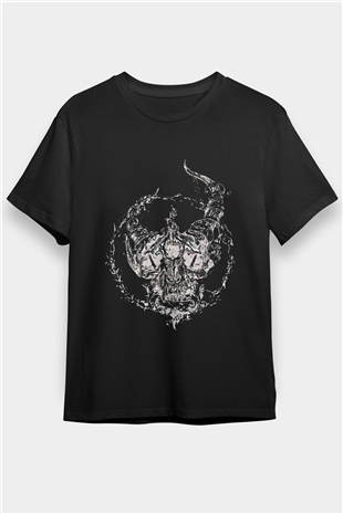 Demon Hunter Baskılı Unisex Siyah Tişört - Tshirt