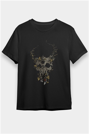 Demon Hunter Baskılı Unisex Siyah Tişört - Tshirt