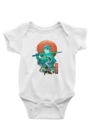 Demon Slayer Baskılı Beyaz Unisex Bebek Body - Zıbın