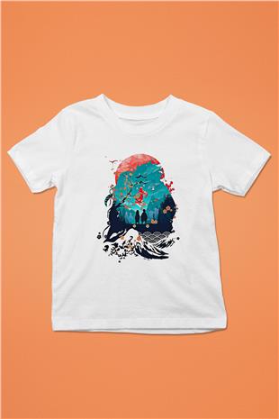 Demon Slayer Baskılı Beyaz Unisex Beyaz Çocuk Tişört - Tshirt