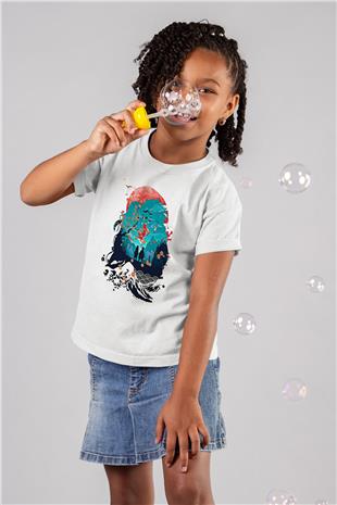 Demon Slayer Baskılı Beyaz Unisex Beyaz Çocuk Tişört - Tshirt