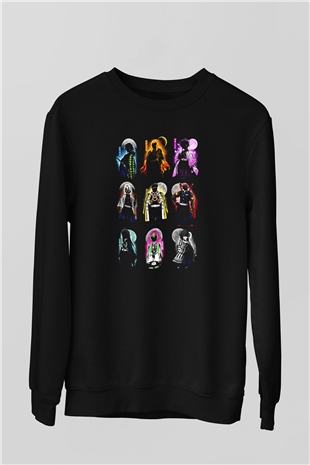 Demon Slayer Baskılı Unisex Siyah Sweatshirt