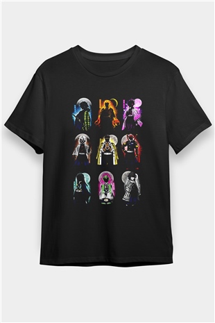 Demon Slayer Baskılı Unisex Siyah Tişört - Tshirt