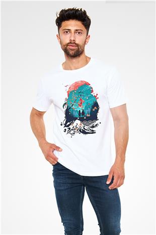 Demon Slayer Unisex Baskılı Beyaz Tişört - Tshirt