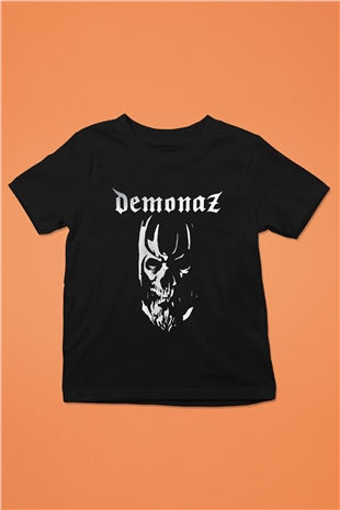 Demonaz Baskılı Unisex Siyah Çocuk Tişört
