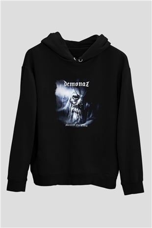Demonaz Baskılı Unisex Siyah Hoodie