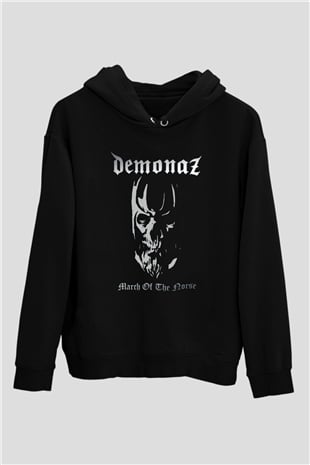 Demonaz Siyah Unisex Kapüşonlu Sweatshirt