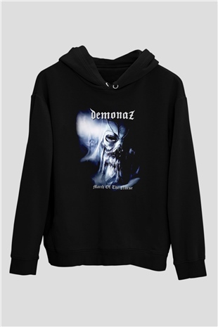Demonaz Siyah Unisex Kapüşonlu Sweatshirt