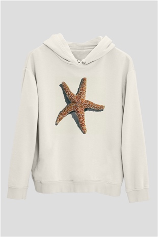 Deniz canlıları Beyaz Unisex Kapüşonlu Sweatshirt