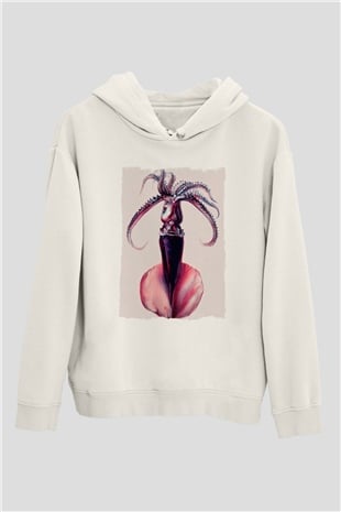 Deniz canlıları Beyaz Unisex Kapüşonlu Sweatshirt