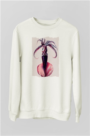 Deniz canlıları Beyaz Unisex Sweatshirt