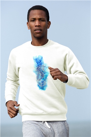 Deniz canlıları Beyaz Unisex Sweatshirt
