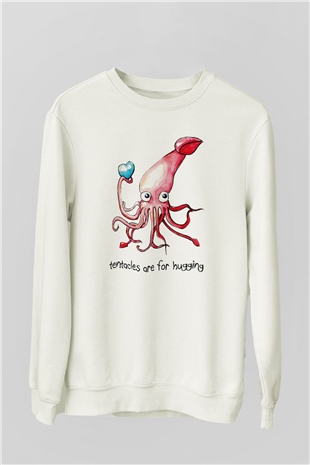 Deniz canlıları Beyaz Unisex Sweatshirt