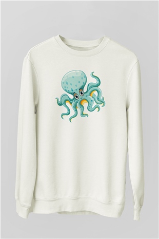 Deniz canlıları Beyaz Unisex Sweatshirt