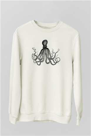 Deniz canlıları Beyaz Unisex Sweatshirt