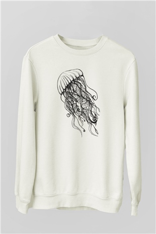 Deniz canlıları Beyaz Unisex Sweatshirt