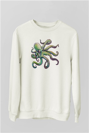 Deniz canlıları Beyaz Unisex Sweatshirt