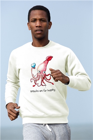 Deniz canlıları Beyaz Unisex Sweatshirt