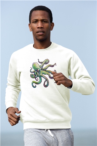Deniz canlıları Beyaz Unisex Sweatshirt