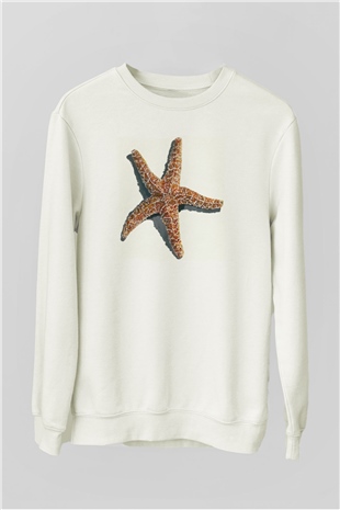 Deniz canlıları Beyaz Unisex Sweatshirt